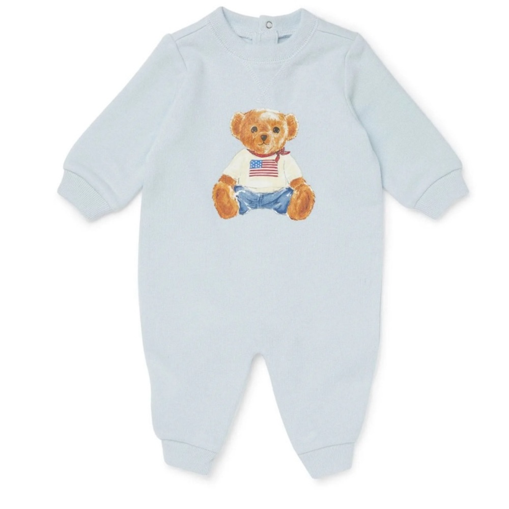 Ralph Lauren Light Blue Bodysuit with Bear Design